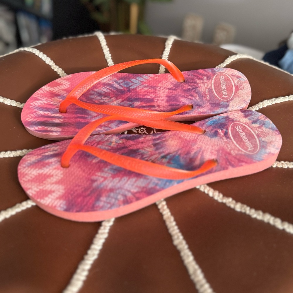 Havaianas Tie-Dye Flip Flops - Size 37-38